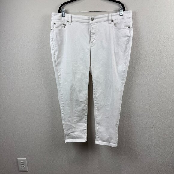 Talbots Flawless Girlfriend Jeans Size 16WP White - Picture 1 of 5